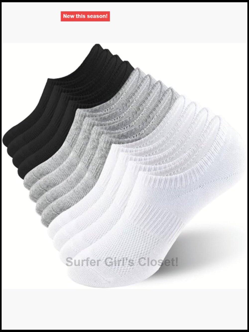 Cotton Thin Low Cut Non Slip Invisible Liner Socks 6 Pairs